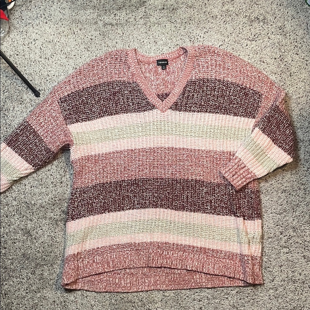 Torrid Pullover Slouchy V-Neck Tunic Sweater Plus Size 3‎